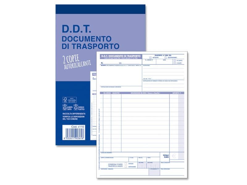 Blocco O.C.L. DDT mittente – destinatario 50×2 copie  14×21 cm 0110