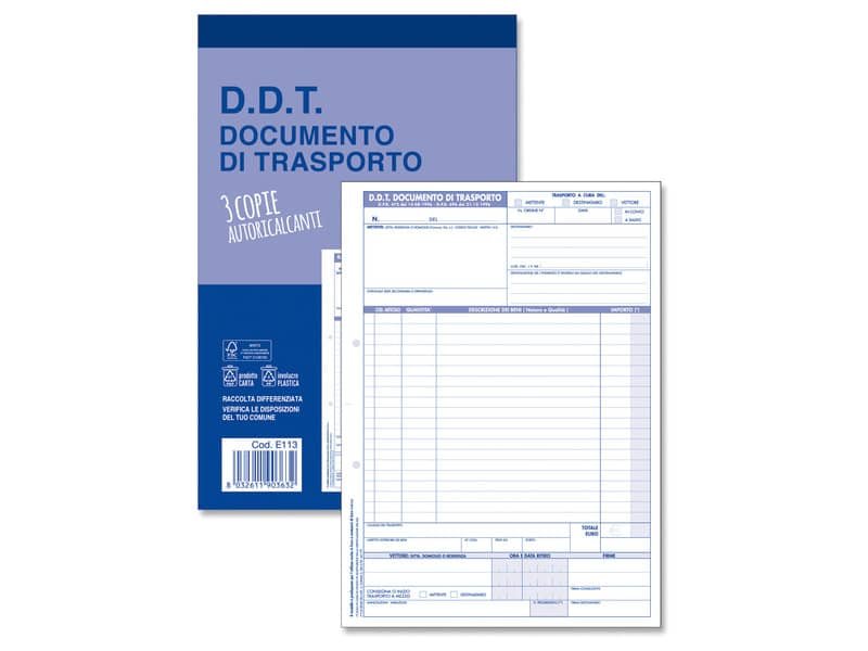 Blocco O.C.L. DDT mittente – destinatario – vettore 33×3 copie – 21×30 cm – 0113N