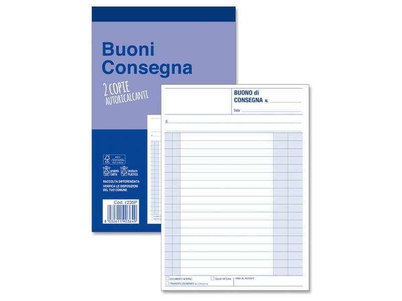 Blocco buoni di consegna O.C.L. 50×2 copie autoricalcanti – 15×20 cm conf. 3 blocchi – 0235N
