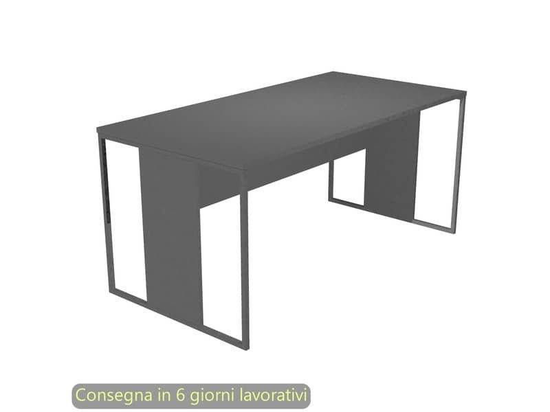Scrivania piano antracite 160x80x74,4 cm gamba a pannello con anello in metallo antracite Blade Artexport – 413-T-AF