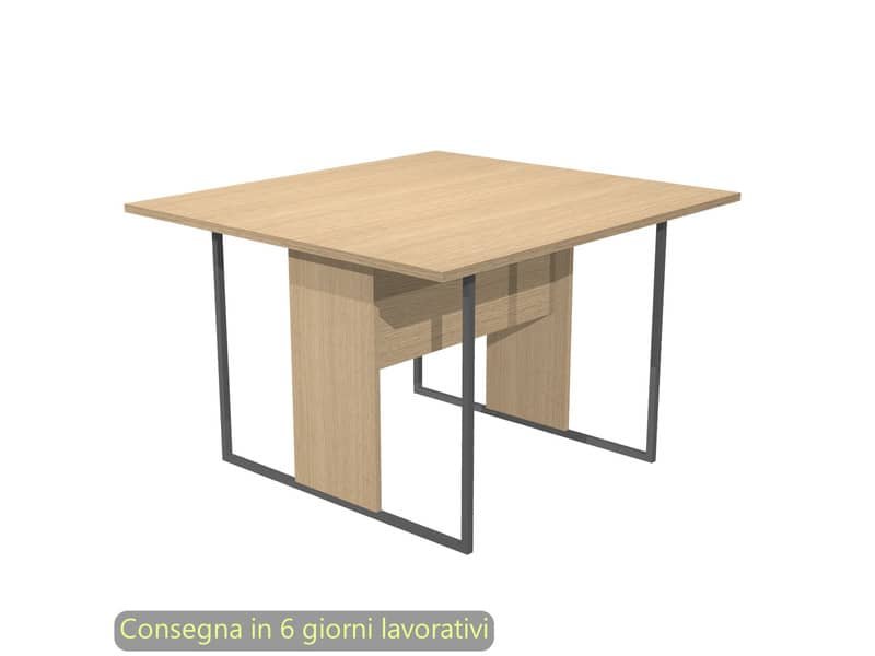 Tavolo riunioni 120x110xH.74,4 cm struttura metallo antracite Blade Artexport piano rovere – 424-C-AF