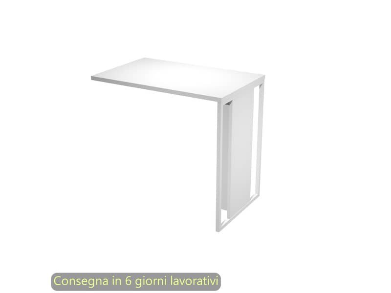 Allungo 80x50xH.74,4 cm destro/sinistro gamba metallo bianca Blade Artexport piano bianco – 471-3-AN