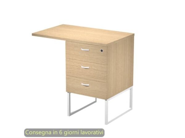 Cassettiera alta 3 cass. Top supp. met. bia. 80x50/50X80xH.74,4 cm montata Blade Artexport rovere 419MET+TOP80/C-AN