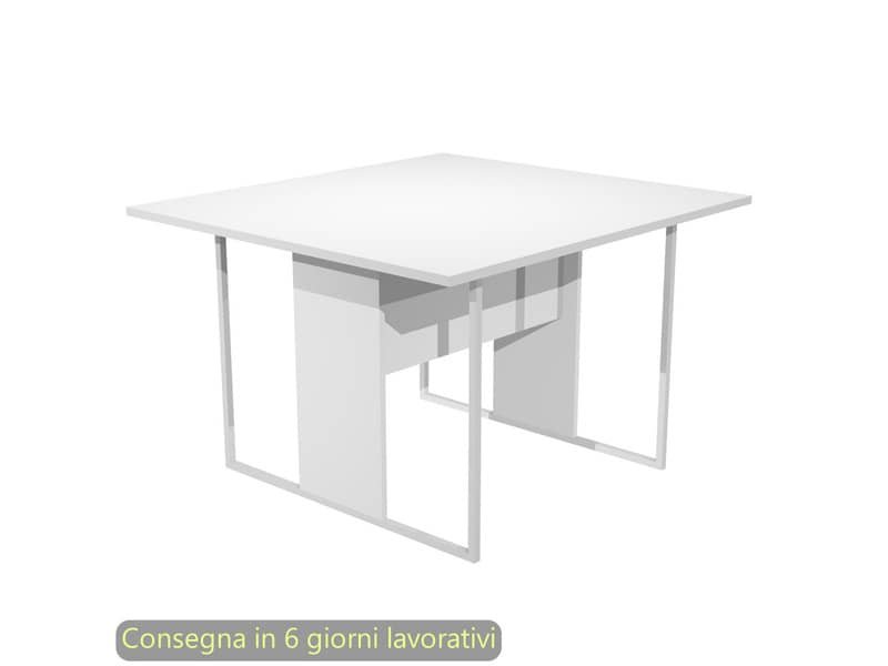 Tavolo riunioni 120x110xH.74,4 cm struttura metallo bianca Blade Artexport piano bianco – 424-3-AN