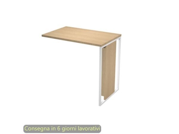 Allungo 80x50xH.74,4 cm destro/sinistro gamba metallo bianca Blade Artexport piano rovere - 471-C-AN