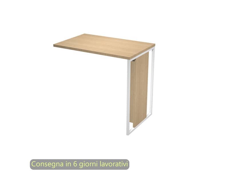 Allungo 80x50xH.74,4 cm destro/sinistro gamba metallo bianca Blade Artexport piano rovere – 471-C-AN