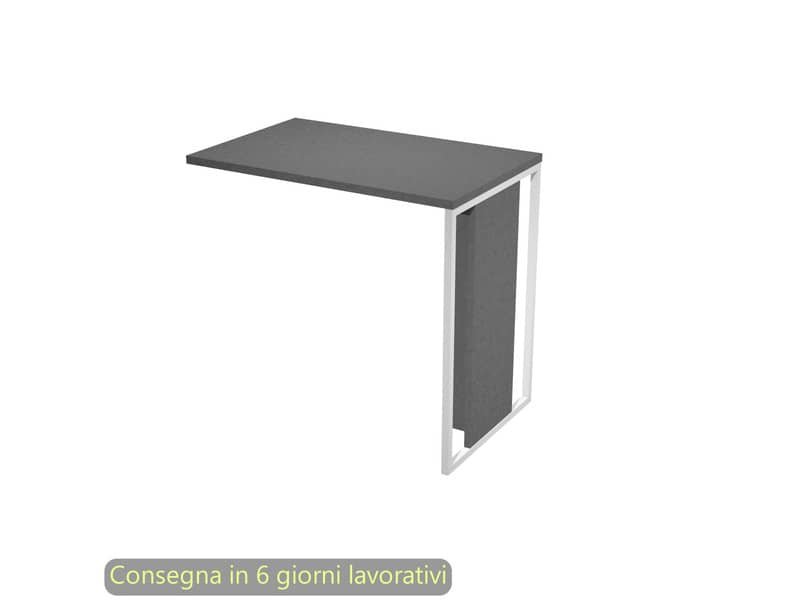 Allungo 80x50xH.74,4 cm destro/sinistro gamba metallo bianca Blade Artexport piano antracite – 471-T-AN