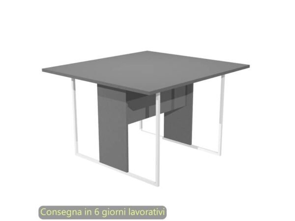 Tavolo riunioni 120x110xH.74,4 cm struttura metallo bianca Blade Artexport piano antracite - 424-T-AN