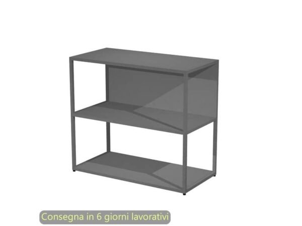 Libreria a giorno bassa 90x44xH.80 cm struttura metallo antracite Artexport Blade ripiani antracite - 270-AF+RP4-T