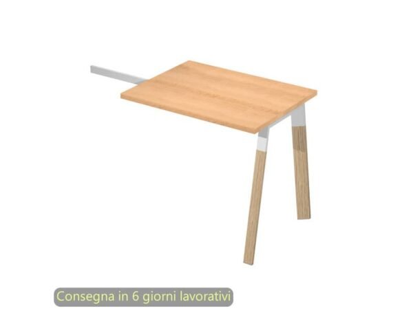 Allungo reversibile per scrivanie K73 Wood 60x80xH.74,4 cm gambe legno e met. bianco Artexport piano faggio W-ALL-6-AM