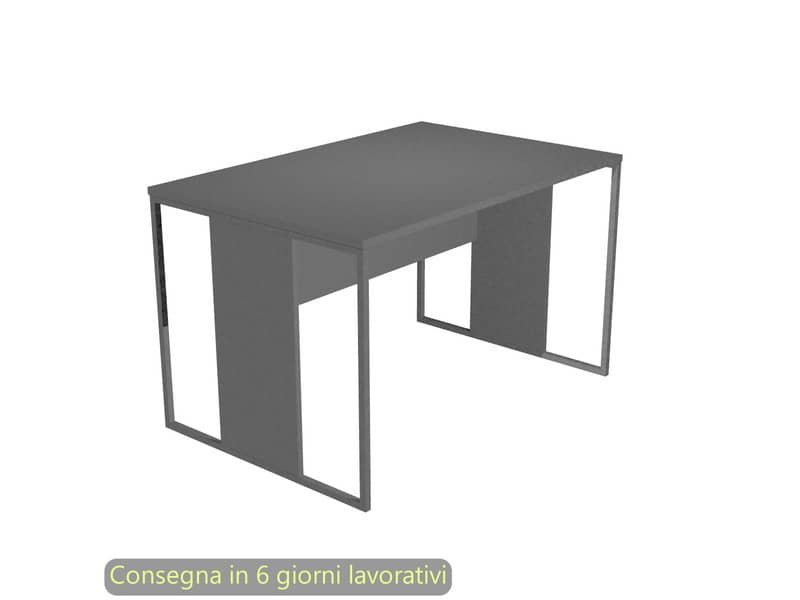 Scrivania piano antracite 120x80x74,4 cm gamba a pannello con anello in metallo antracite Blade Artexport – 414-T-AF