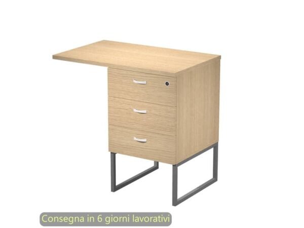 Cassettiera alta 3 cass. Top supp. met. antr 80x50/50X80xH.74,4 cm montata Blade Artexport rovere 419MET+TOP80/C-AF
