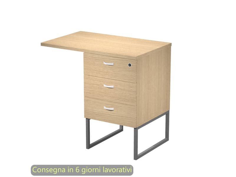 Cassettiera alta 3 cass. Top supp. met. antr 80×50/50X80xH.74,4 cm montata Blade Artexport rovere 419MET+TOP80/C-AF