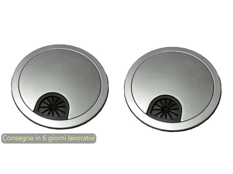 Coppia anelli passacavi per scrivania diametro 60 mm Blade Artexport grigio alluminio – PAS2-60