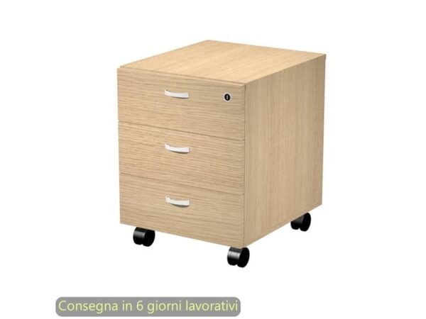 Cassettiera 3 cassetti su ruote 41,5x49,5xH.57,6 cm montata Blade Artexport rovere - 40019/C