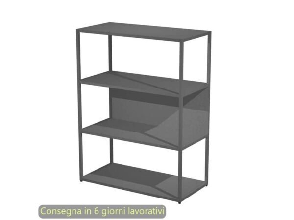 Libreria a giorno media 90x44xH.119 cm struttura metallo antracite Artexport Blade ripiani antracite - 280-AF+RP5-T