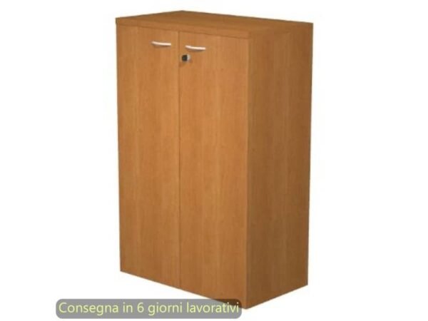 Mobile medio con ante con serratura 80x35xH.120 cm 2 ripiani Presto Artexport noce chiaro - 035-69M/4