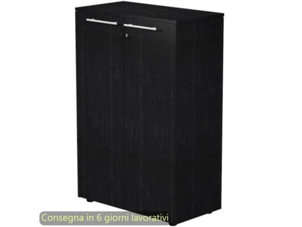 Armadio medio con ante melaminico 82,8x43xH.119,8 cm Flora Artexport nero venato frassino - 935-69/8