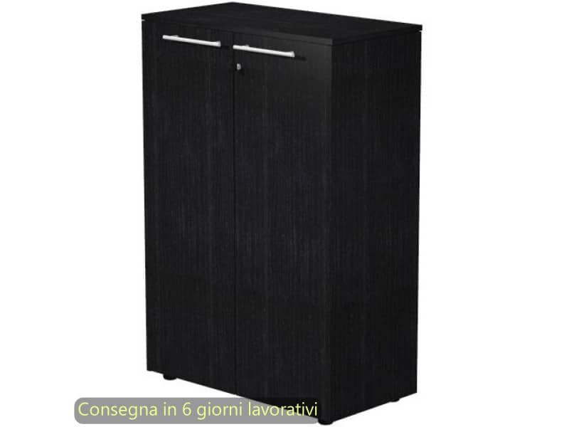 Armadio medio con ante melaminico 82,8x43xH.119,8 cm Flora Artexport nero venato frassino – 935-69/8