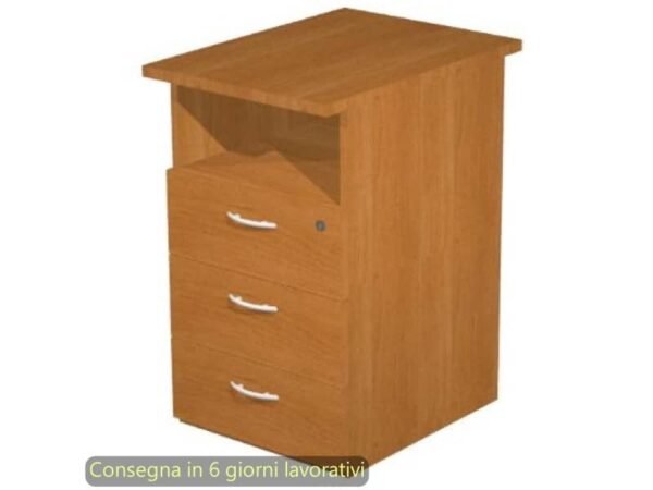 Cassettiera alta 1 vano + 3 cassetti con serratura 43x60xH.72 cm smontata Presto Artexport noce chiaro - 60025/4