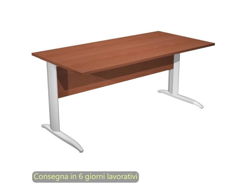 Scrivania ciliegio arabis 160x80xH.72 cm gamba ad L in metallo grigio alluminio linea Presto Artexport – 003K2/H/AA