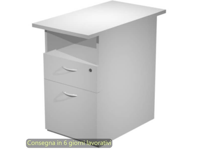 Cassettiera alta 1 vano a giorno + 1 cassetto + 1 file 43x80xH.72 cm smontata Presto Artexport grigio – 60023/9