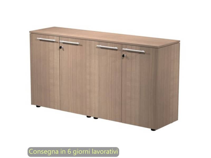 Coppia armadi bassi con ante melaminico con serratura 162,8x43xH.81,4 cm Flora Artexport ciliegio arabis – 930C-67×2/K
