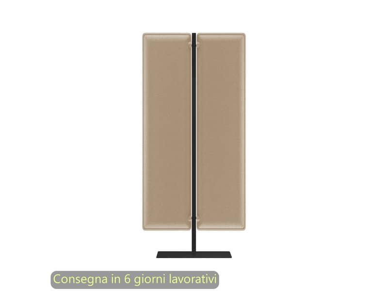 Piantana mobile in metallo nero con 2 pannelli fonoassorbenti avorio Moody Artexport 83,8xH.140 cm BSJ12-IB+BSAM-AQ