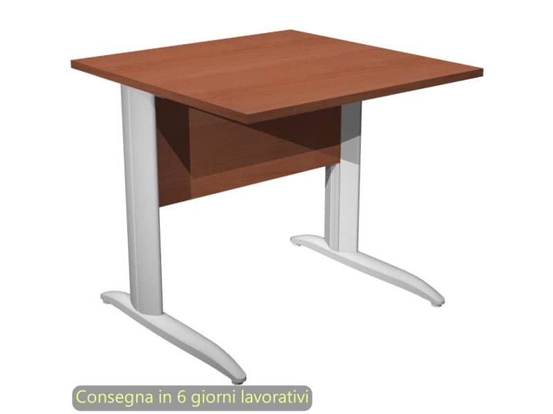 Scrivania piano ciliegio arabis 80x80xH.72 cm gamba ad L metallo grigio alluminio Presto Artexport – 001K2/H/AA