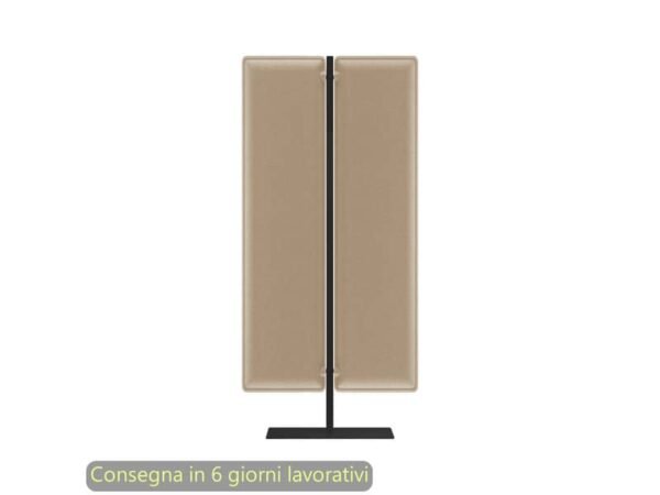 Piantana mobile in metallo nero con 2 pannelli fonoassorbenti avorio Moody Artexport 83,8xH.160 cm BSJ14-IB+BSAM-AQ