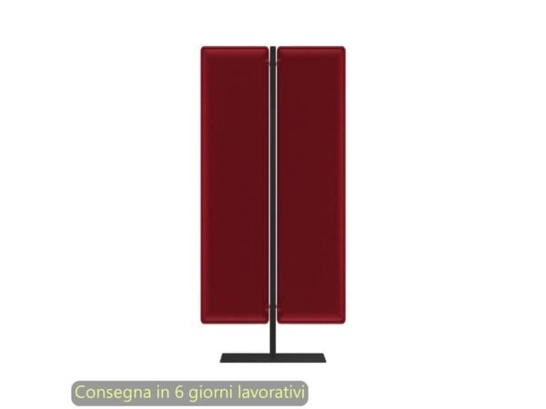 Piantana mobile in metallo nero con 2 pannelli fonoassorbenti rossi Moody Artexport 83,8xH.160 cm BSJ14-IC+BSAM-AQ