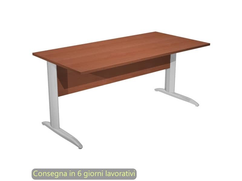 Scrivania ciliegio arabis 160x80xH.72 cm gamba ad L in metallo effetto cromato linea Presto Artexport – 003K2/H/AR