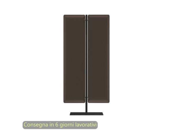 Piantana mobile in metallo nero con 2 pannelli fonoassorbenti antracite Moody Artexport 83,8xH.140 cm BSJ12-IR+BSAM-AQ
