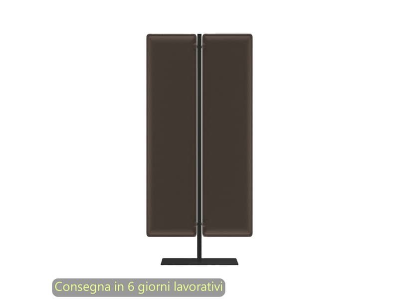 Piantana mobile in metallo nero con 2 pannelli fonoassorbenti antracite Moody Artexport 83,8xH.140 cm BSJ12-IR+BSAM-AQ