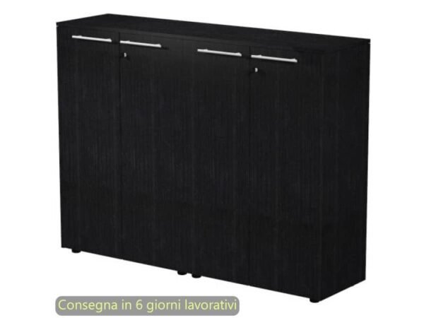 Coppia armadi medi con ante melaminico 162,8x43xH.119,8 cm Flora Artexport nero venato frassino - 935C-69x2/8