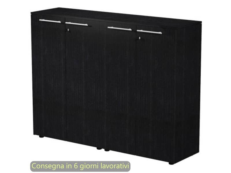 Coppia armadi medi con ante melaminico 162,8x43xH.119,8 cm Flora Artexport nero venato frassino – 935C-69×2/8