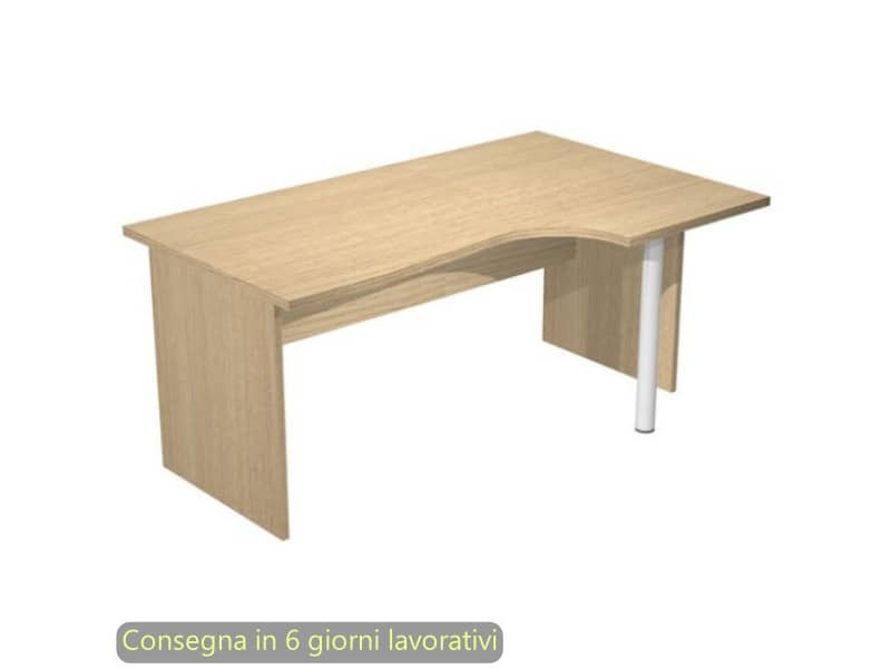 Scrivania penisola destra piano rovere 160×60/80/100xH72 cm gamba a pannello in melaminico Presto Compact – 008PAN11/C