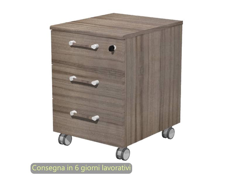 Cassettiera 3 cassetti su ruote 41,8x52xH.61,5 cm Giunone Artexport noce toscano – 35019/N