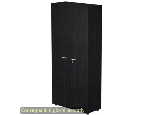 Mobile alto con ante con serratura 80x35xH.180 cm 3 ripiani Presto Artexport nero - 038-39-75M/8