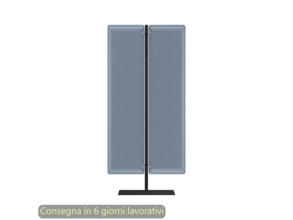 Piantana mobile in metallo nero con 2 pannelli fonoassorbenti azzurri Moody Artexport 83,8xH.160 cm BSJ14-IS+BSAM-AQ
