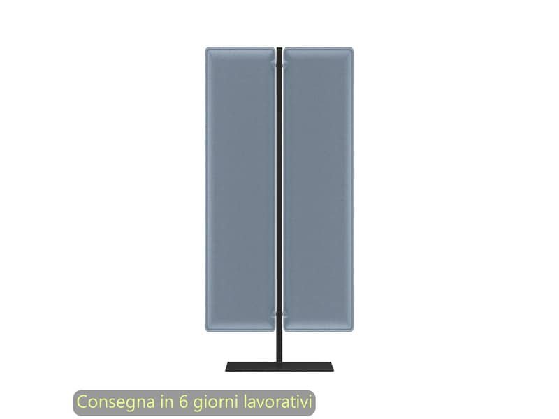 Piantana mobile in metallo nero con 2 pannelli fonoassorbenti azzurri Moody Artexport 83,8xH.160 cm BSJ14-IS+BSAM-AQ