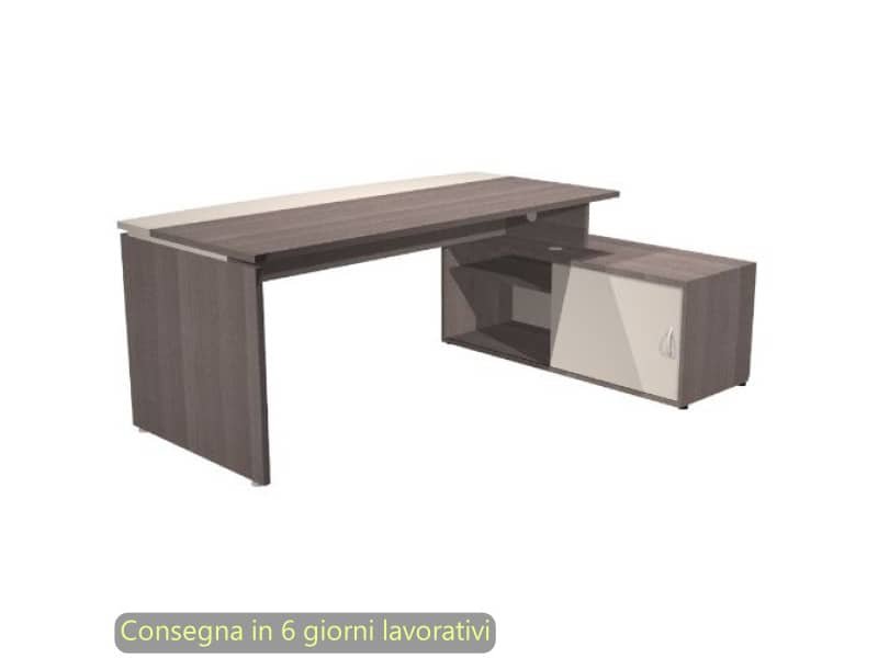 Scrivania su mobile di servizio Presto Plus Direction 206,5×135,7xH.74 cm Artexport frassino toscano/avorio