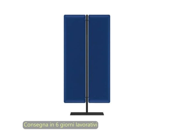 Piantana mobile in metallo nero con 2 pannelli fonoassorbenti blu Moody Artexport 83,8xH.160 cm BSJ14-IT+BSAM-AQ