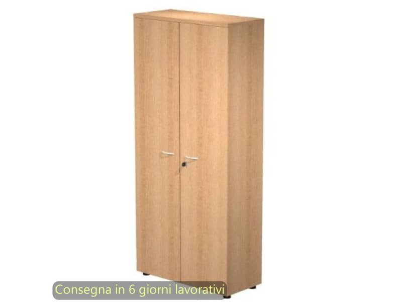 Mobile alto con ante con serratura 80x35xH.180 cm 3 ripiani Presto Artexport faggio – 038-39-75M/6