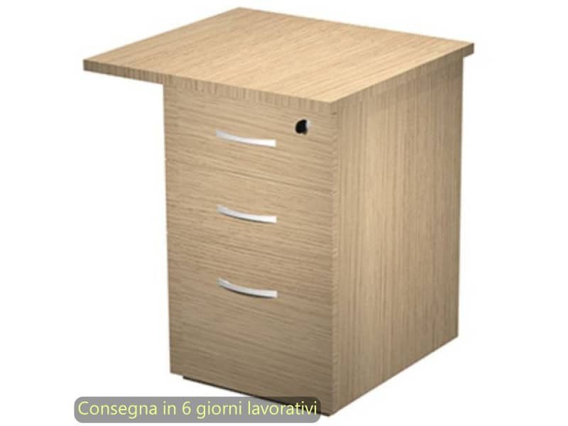 Cassettiera alta per scrivanie 2 cassetti + 1 classificatore 65x60xH.73 cm Flex Artexport rovere – CA60+TOP65/C