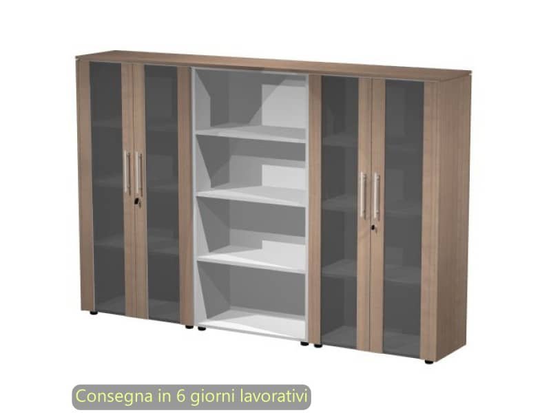 Composizione tre mobili medi con 4 ante 162,8x43xH.158,2 cm Flora Artexport ciliegio arabis – 937T-74×2/K