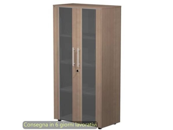 Armadio medio con ante vetro/melaminico 82,8x43xH.158,2 cm Flora Artexport ciliegio arabis - 937-74/K