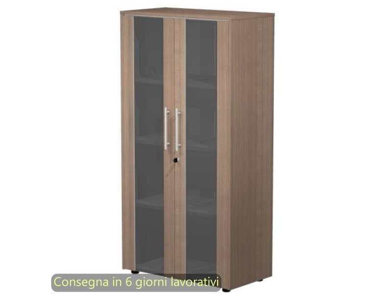 Armadio medio con ante vetro/melaminico 82,8x43xH.158,2 cm Flora Artexport ciliegio arabis – 937-74/K