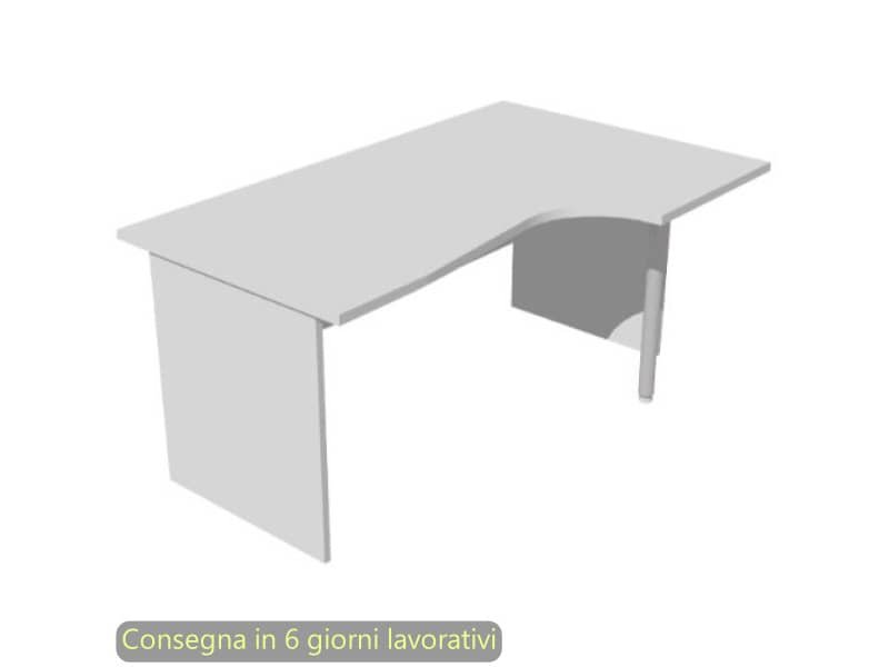 Scrivania penisola destra piano grigio 160×60/80/100xH72 cm gamba a pannello in melaminico Presto Compact – 008PAN11/9