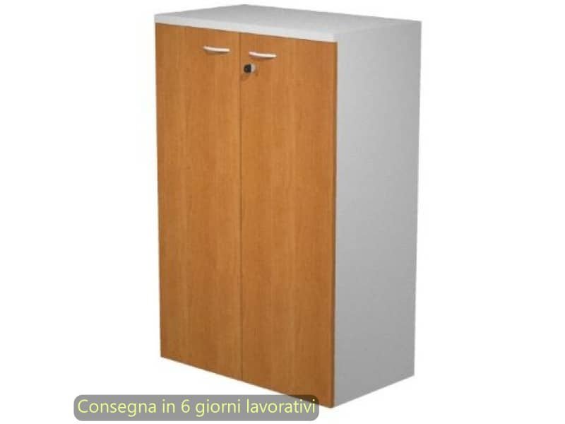 Mobile medio con serratura Presto 80x44xH.120 cm – struttura grigia Artexport ante noce chiaro – 535-69M/4
